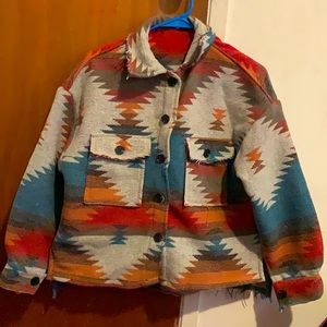 Aztec print coat